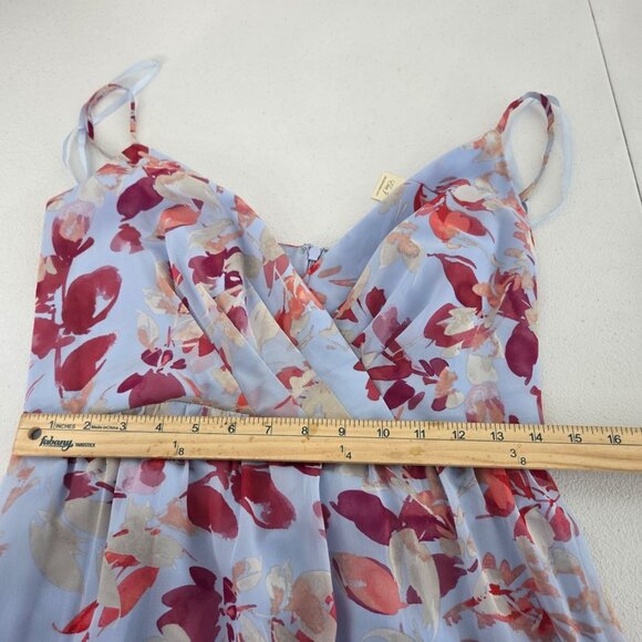 Eliza J Womens Blue Moon Floral Ruffled Asymmetrical Hem Dress Size 8 Fairycore - Picture 9 of 12